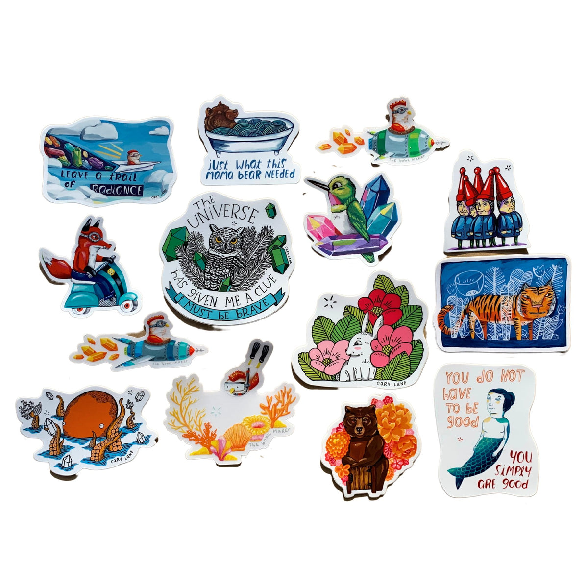 Sticker Collection from The Bowl Maker by Cary Lane