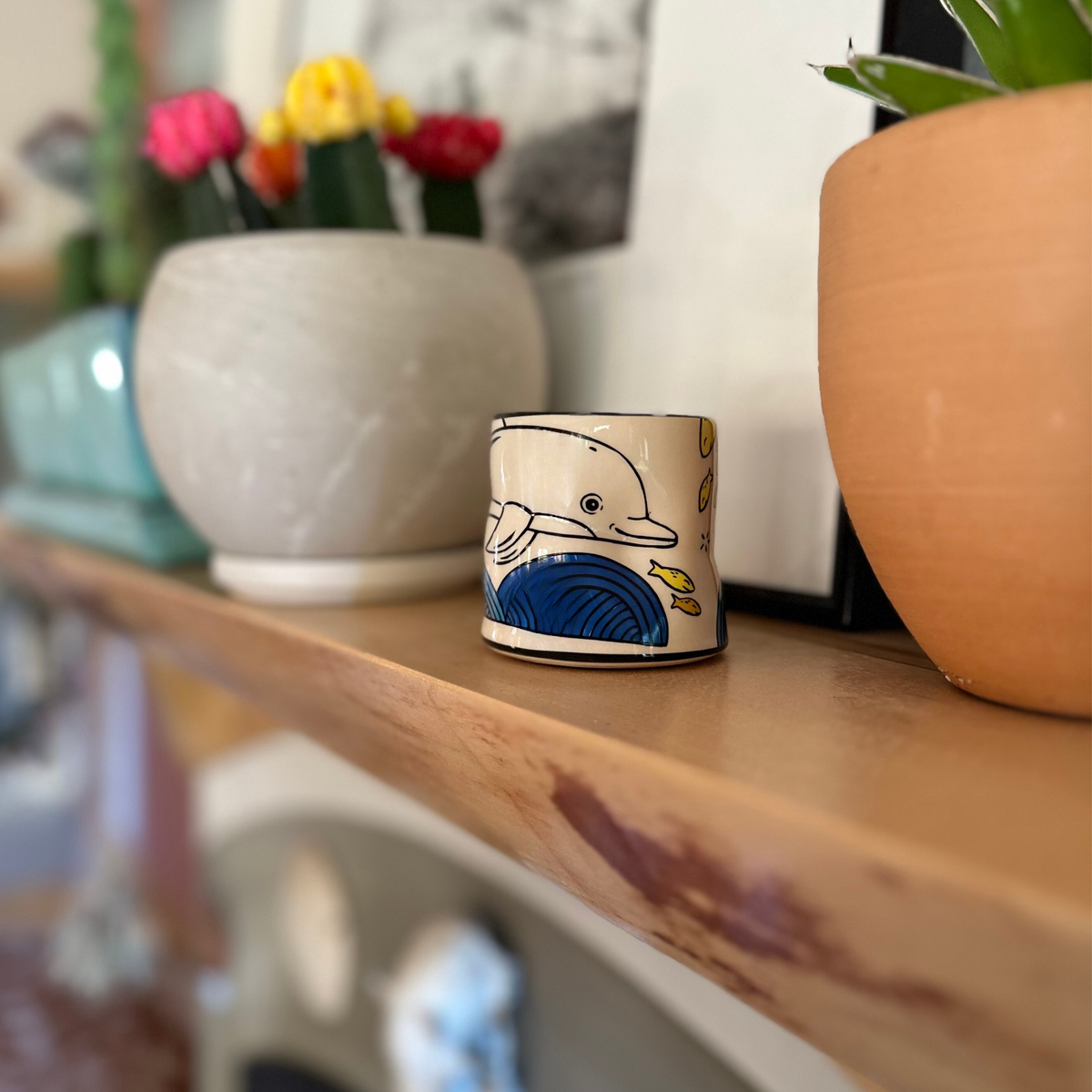 Lucky Dolphin Cup by The Bowl Maker - Ceramic Coffee Mug