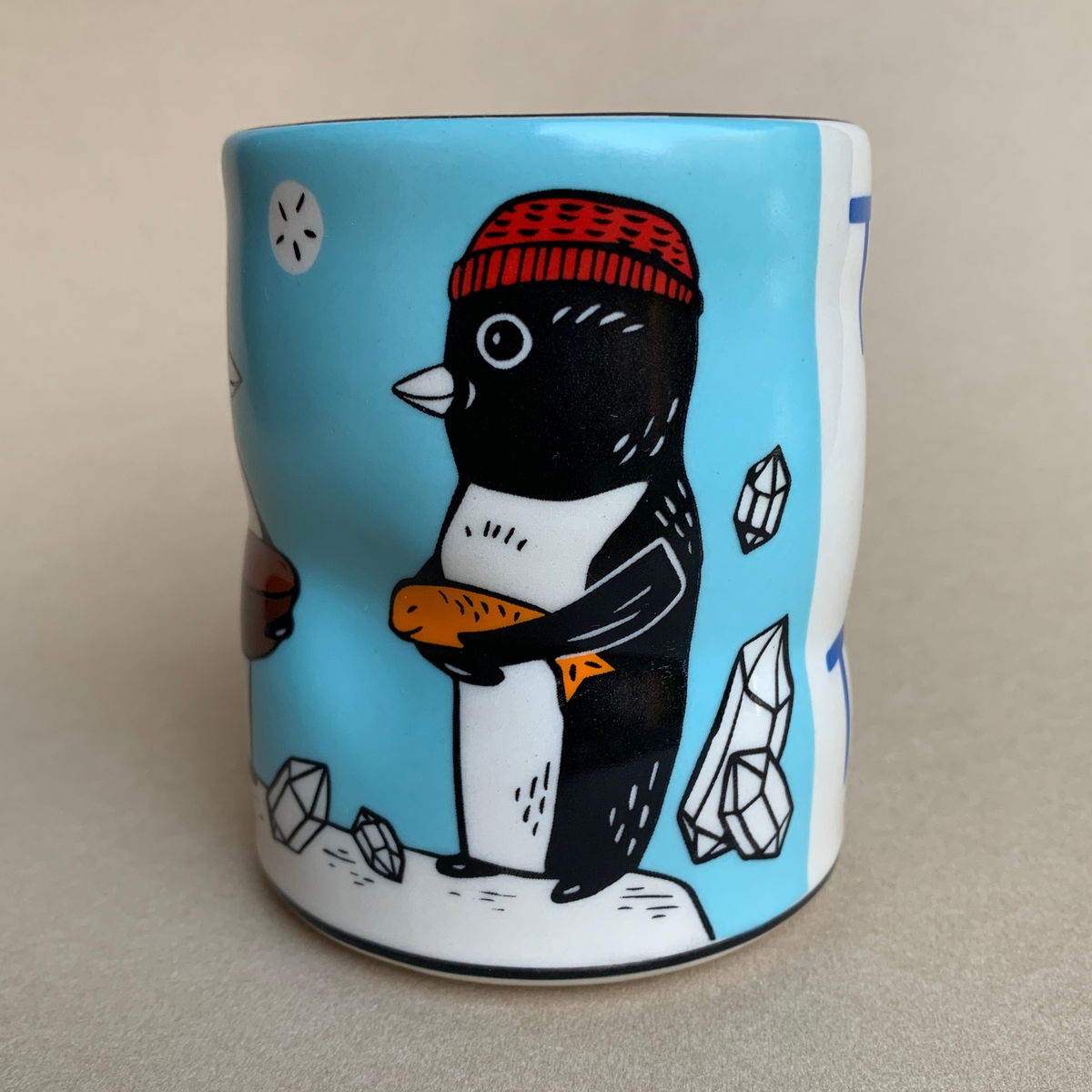 This Fish Spark Cup by The Bowl Maker - Ceramic Coffee Tea Mug - Side 1