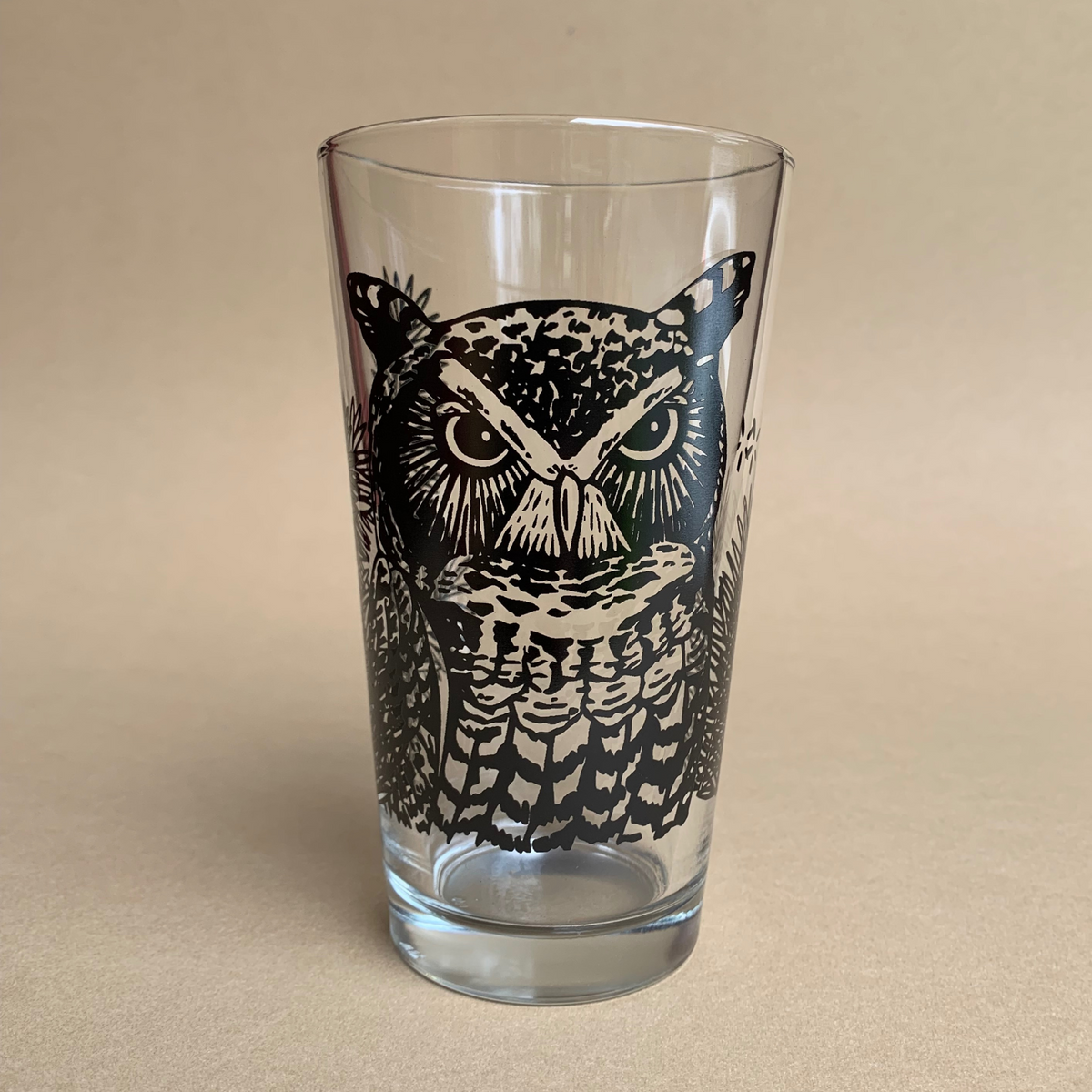 Great Horned Owl - Pint Glass