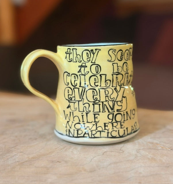 original mug BUNNIES WITH BANNERS
