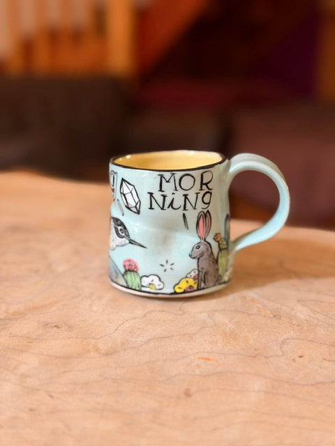 original mug RABBIT AND BIRD