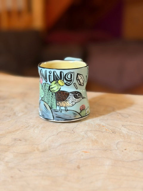 original mug RABBIT AND BIRD