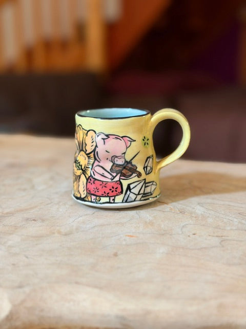 original mug PIG PLAYING VIOLIN