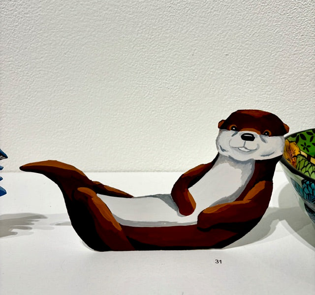 original CUT OUT painting - OTTER