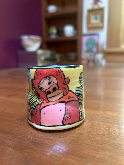 original cup PINK GORILLA IN JUNGLE