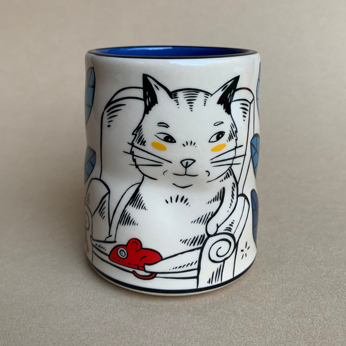 Lucky Cat (With Mouse) Cup - Large