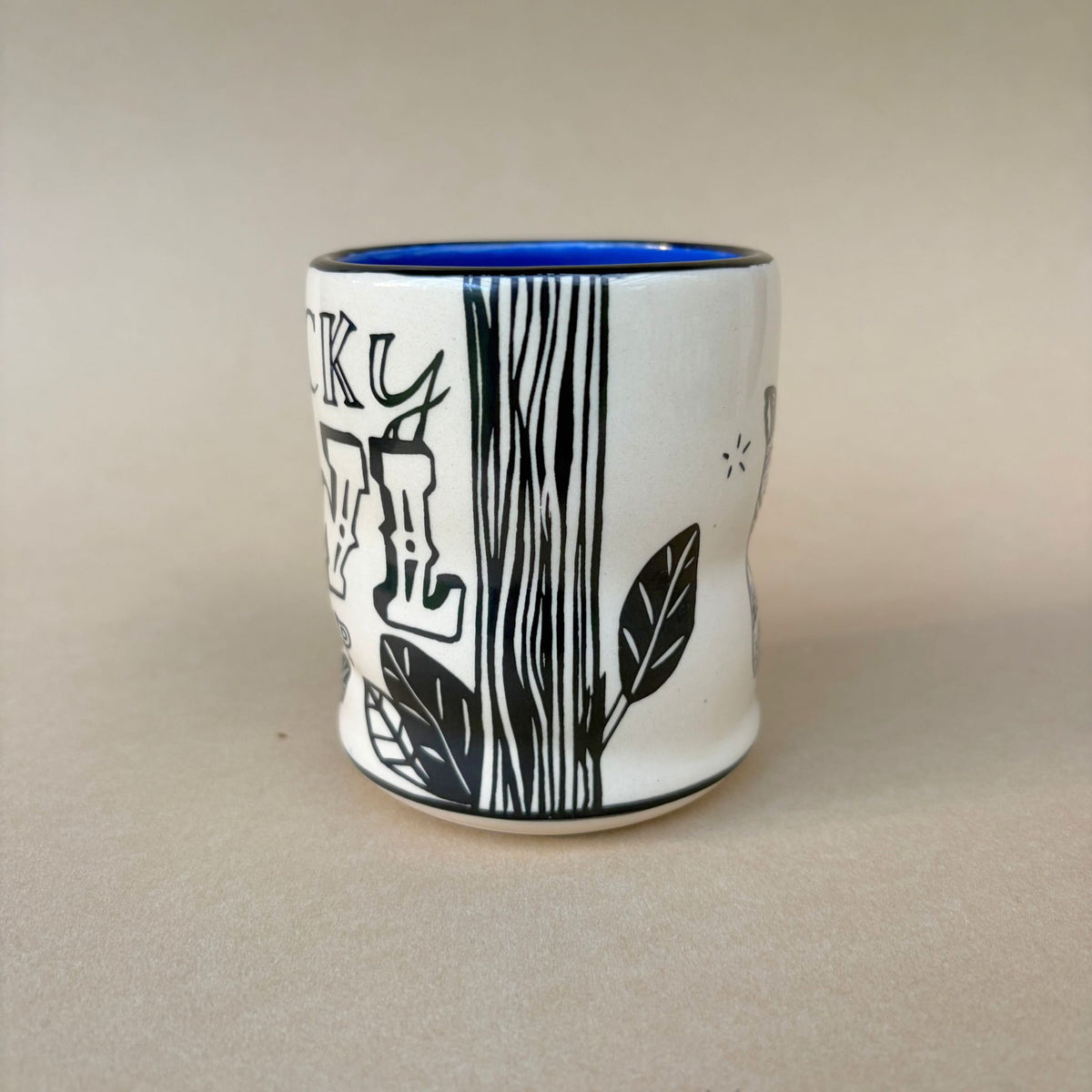 Lucky Owl Cup - Medium Ceramic Mug - 6oz