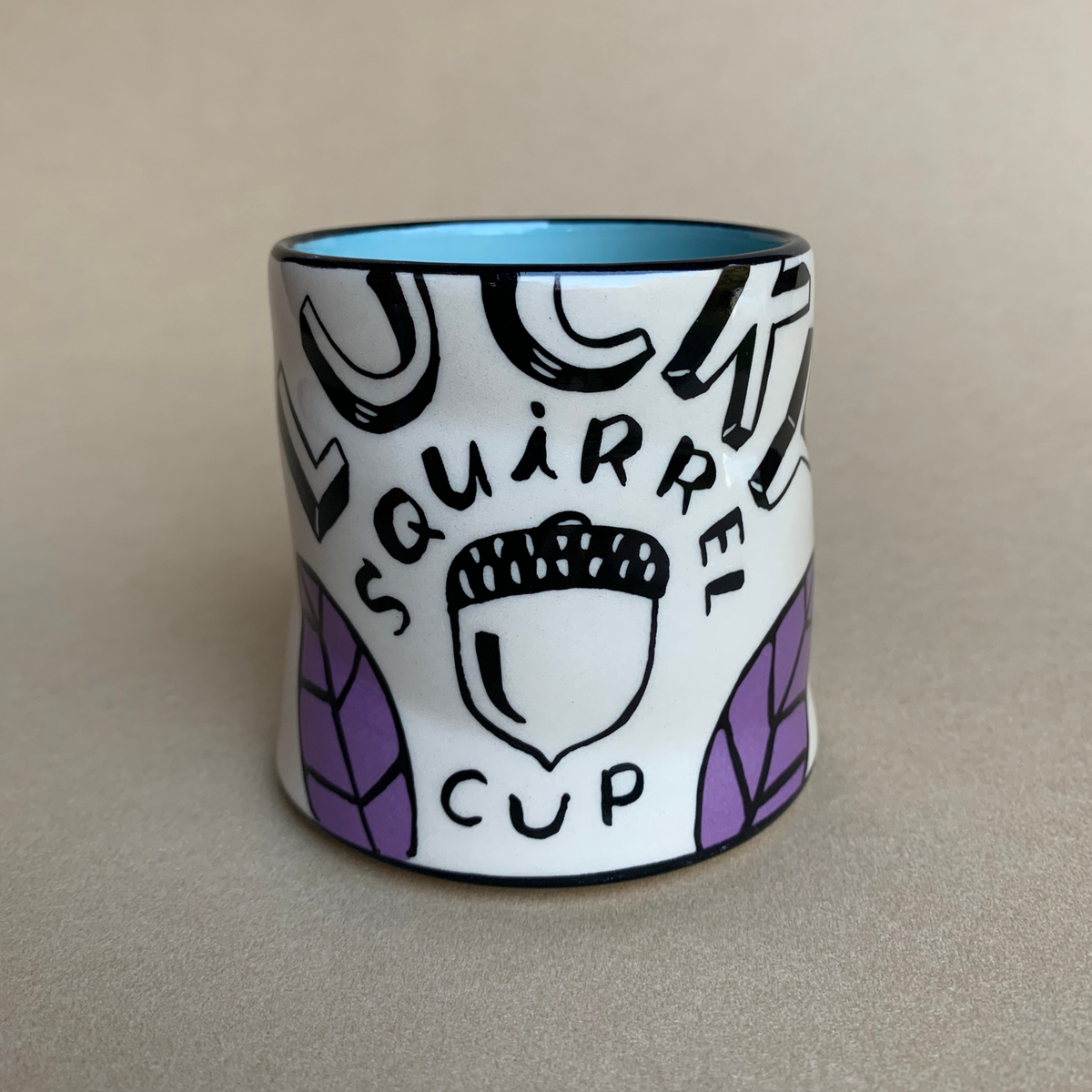 LUCKY SQUIRREL CUP BY THE BOWL MAKER - BACK - CERAMIC COFFEE MUG