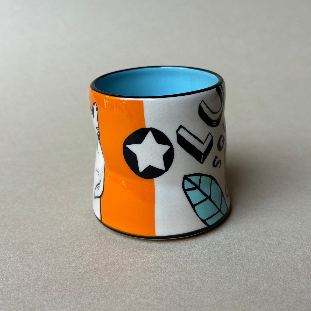 LUCKY SQUIRREL CUP BY THE BOWL MAKER - SIDE - CERAMIC COFFEE MUG