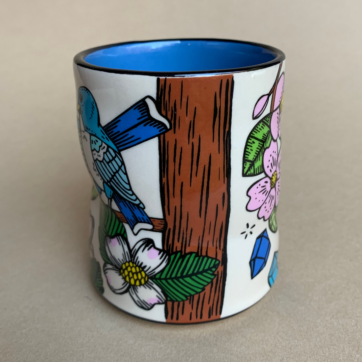 Loves Land Spark Cup by The Bowl Maker - Ceramic Coffee Tea Mug - Side 2