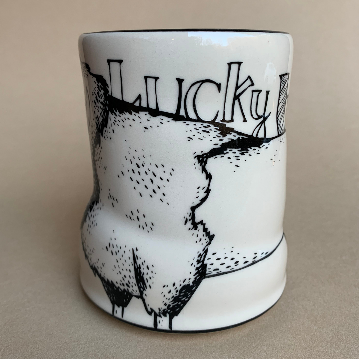 Lucky Bison Cup by The Bowl Maker - Ceramic Coffee Tea Mug - Side 2