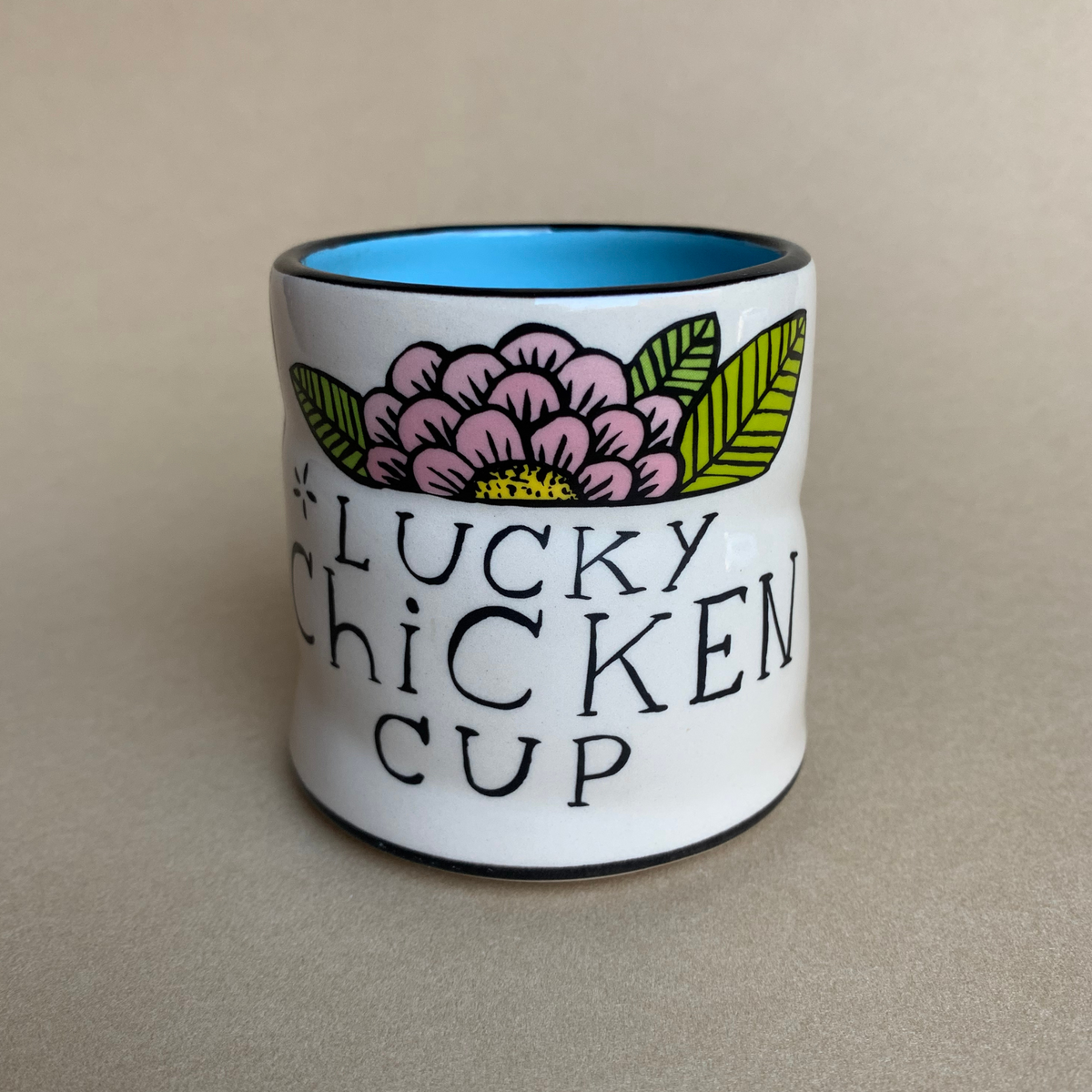 Lucky Chicken Cup by The Bowl Maker - Ceramic Coffee Tea Mug - Back