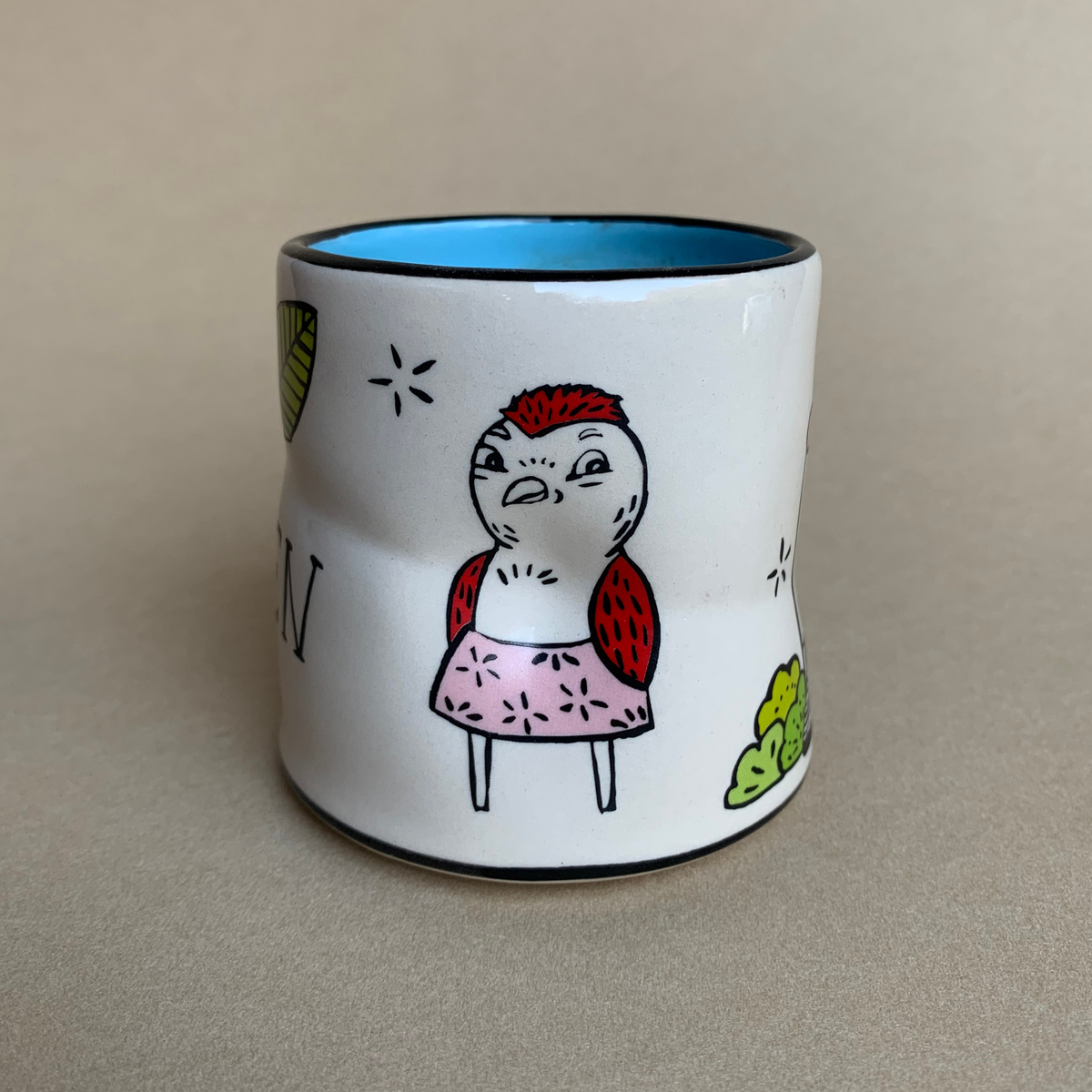 Lucky Chicken Cup by The Bowl Maker - Ceramic Coffee Tea Mug - Front