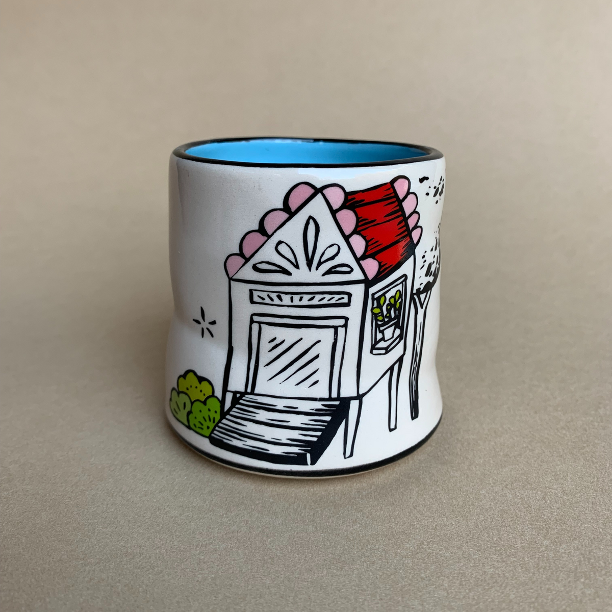 Lucky Chicken Cup by The Bowl Maker - Ceramic Coffee Tea Mug - Side