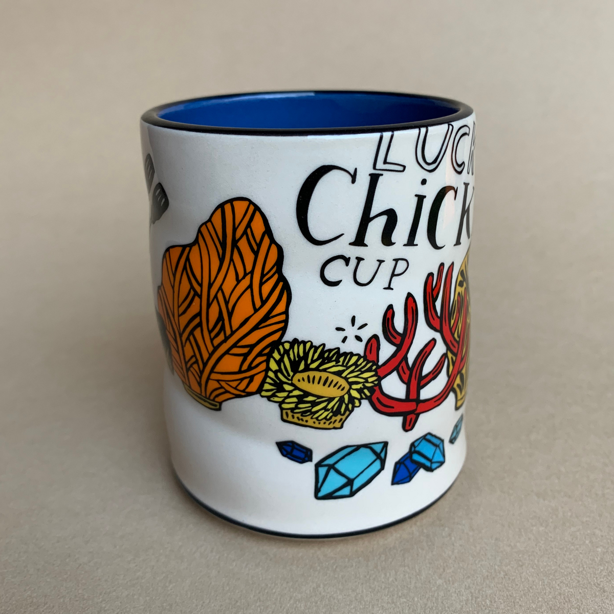 Lucky Chicken Snorkeling Cup by The Bowl Maker - Ceramic Coffee Tea Mug - Side