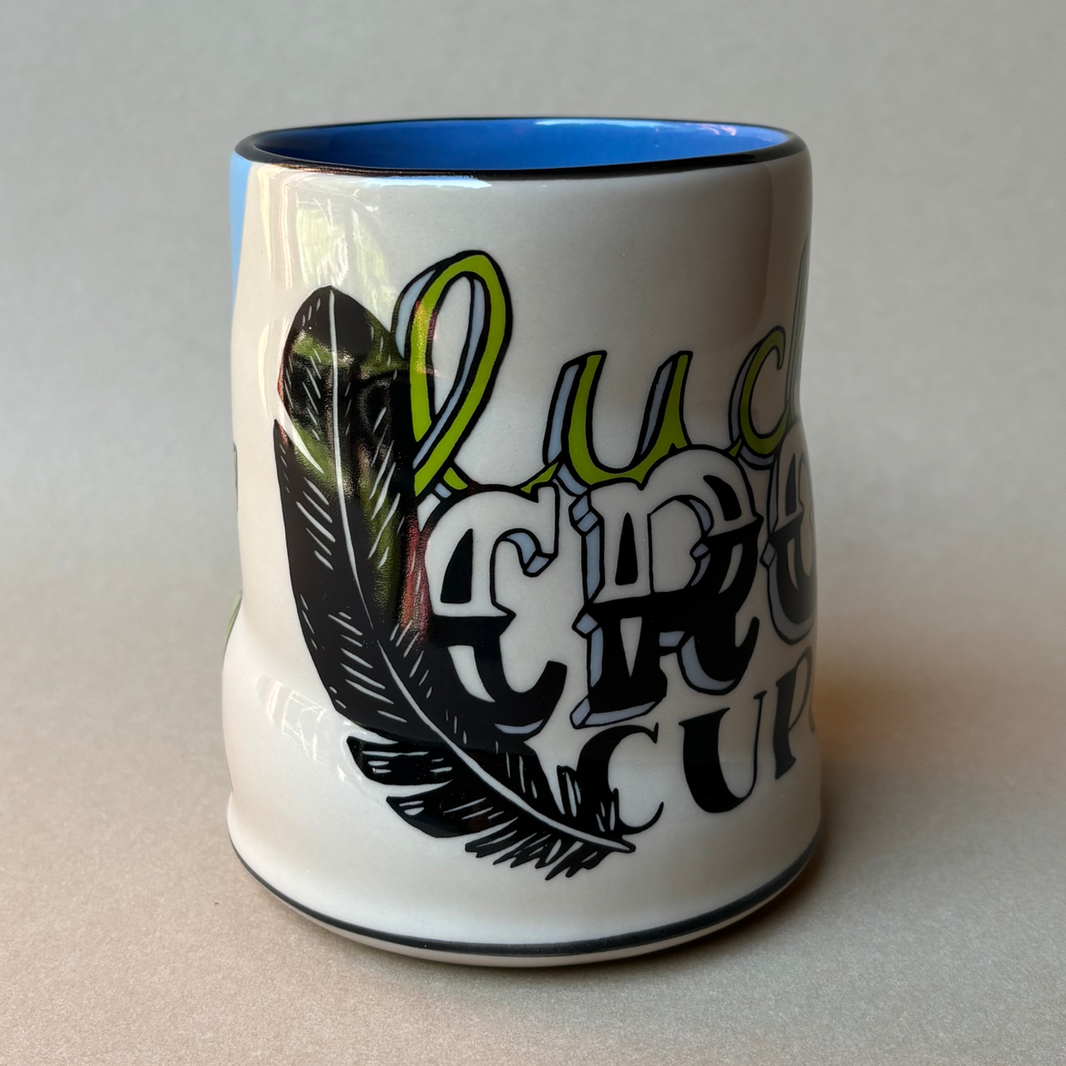 Lucky Crow Cup by The Bowl Maker - Ceramic Coffee Tea Mug - Side 1