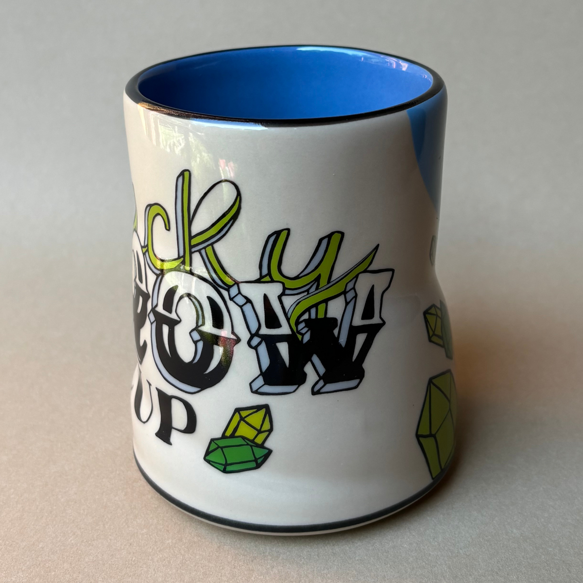 Lucky Crow Cup by The Bowl Maker - Ceramic Coffee Tea Mug - Side 2