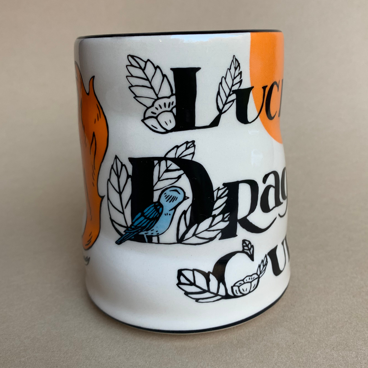 Lucky Dragon Cup by The Bowl Maker - Ceramic Coffee Tea Mug - Side