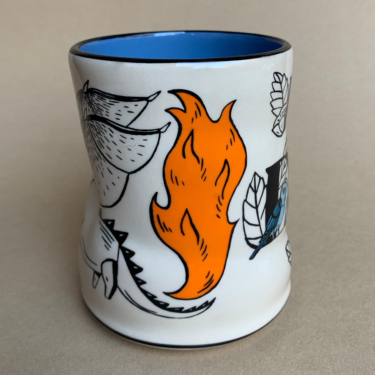 Lucky Dragon Cup by The Bowl Maker - Ceramic Coffee Tea Mug - Side 3