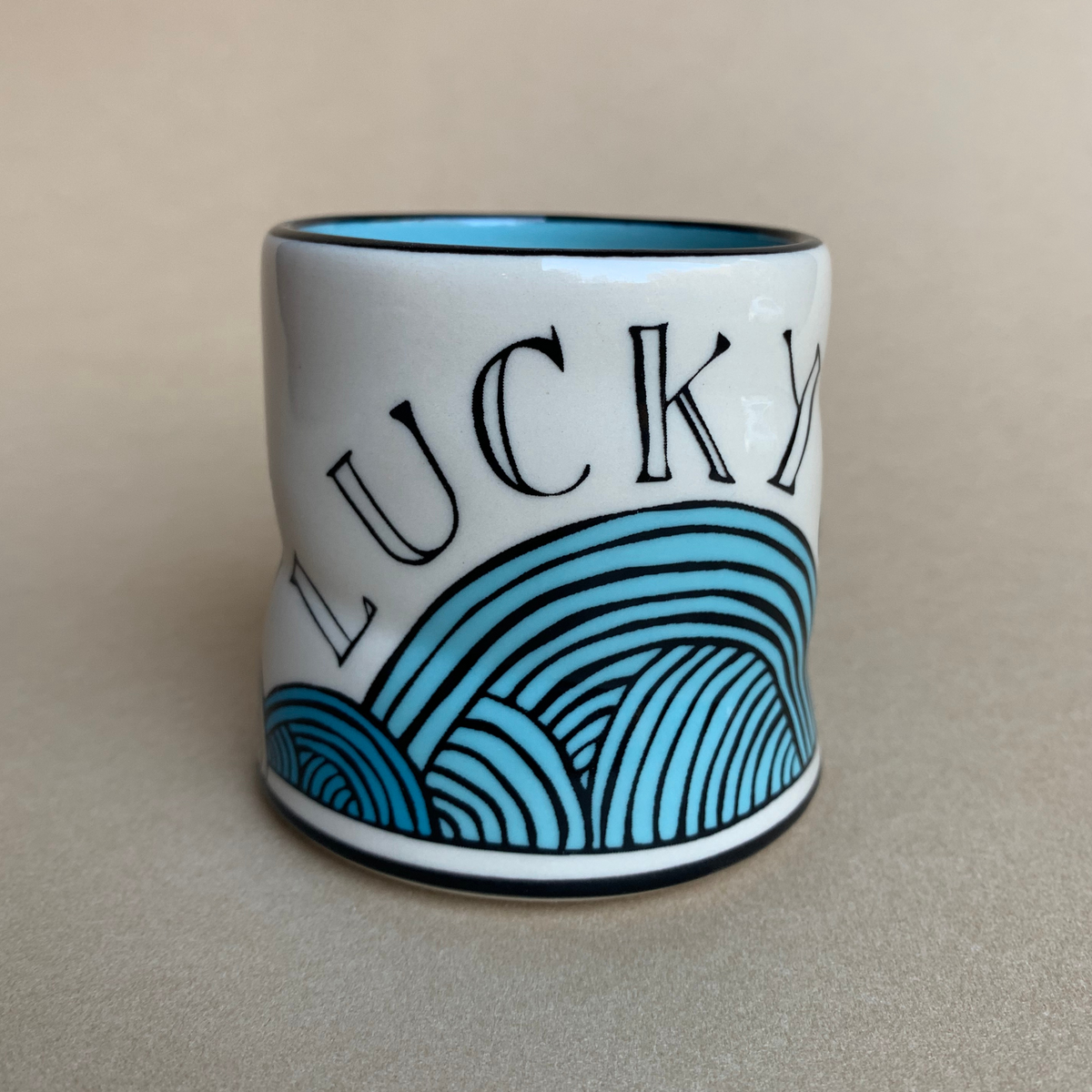 Lucky Duck Cup by The Bowl Maker - Ceramic Coffee Tea Mug - Side 2