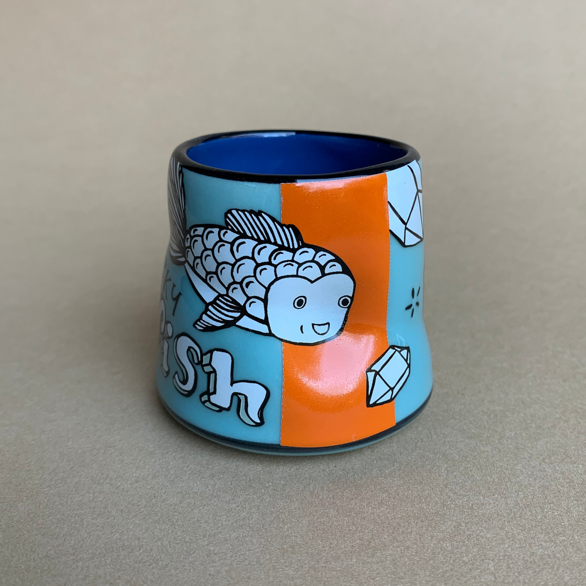 Lucky Goldfish Cup by The Bowl Maker - Ceramic Coffee Tea Mug - Side 2