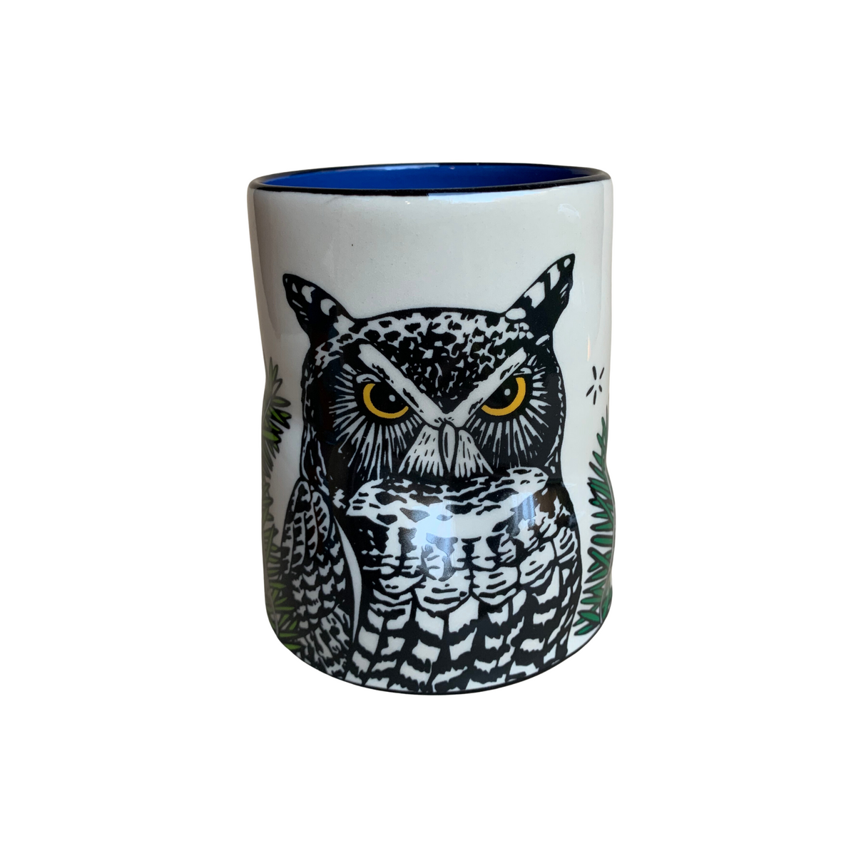 Lucky Great Horned Owl by The Bowl Maker - Ceramic Coffee Tea Mug - Bundle