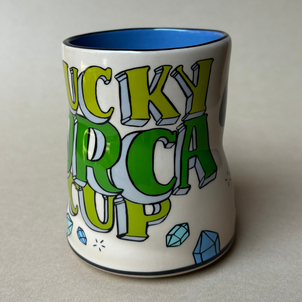 Lucky Orca Cup by The Bowl Maker - Ceramic Coffee Tea Mug - Side 2