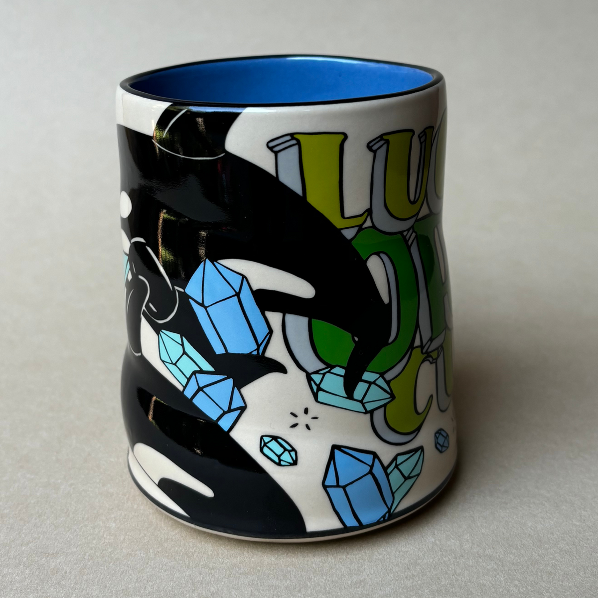 Lucky Orca Cup by The Bowl Maker - Ceramic Coffee Tea Mug - Side 3
