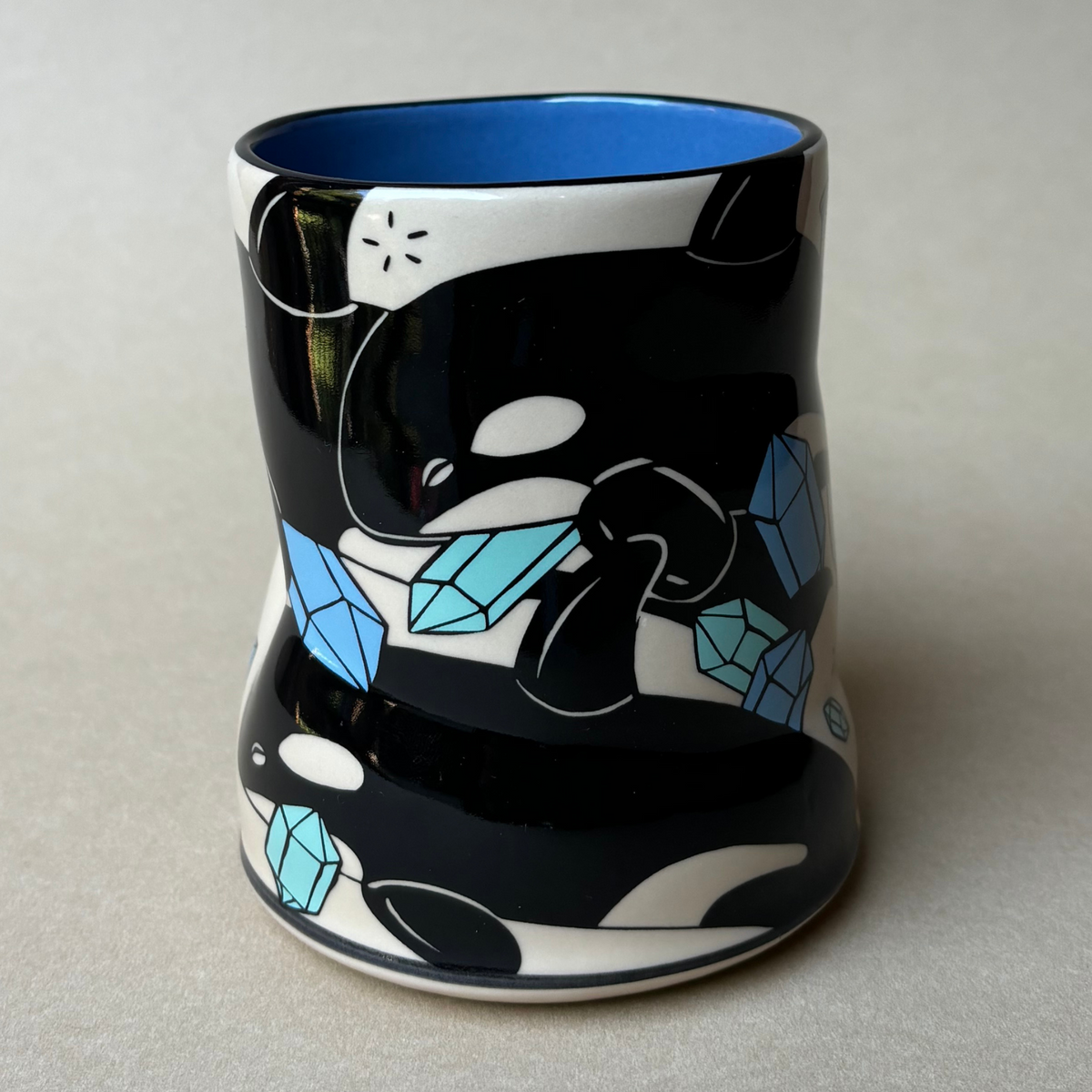 Lucky Orca Cup by The Bowl Maker - Ceramic Coffee Tea Mug - Side 4