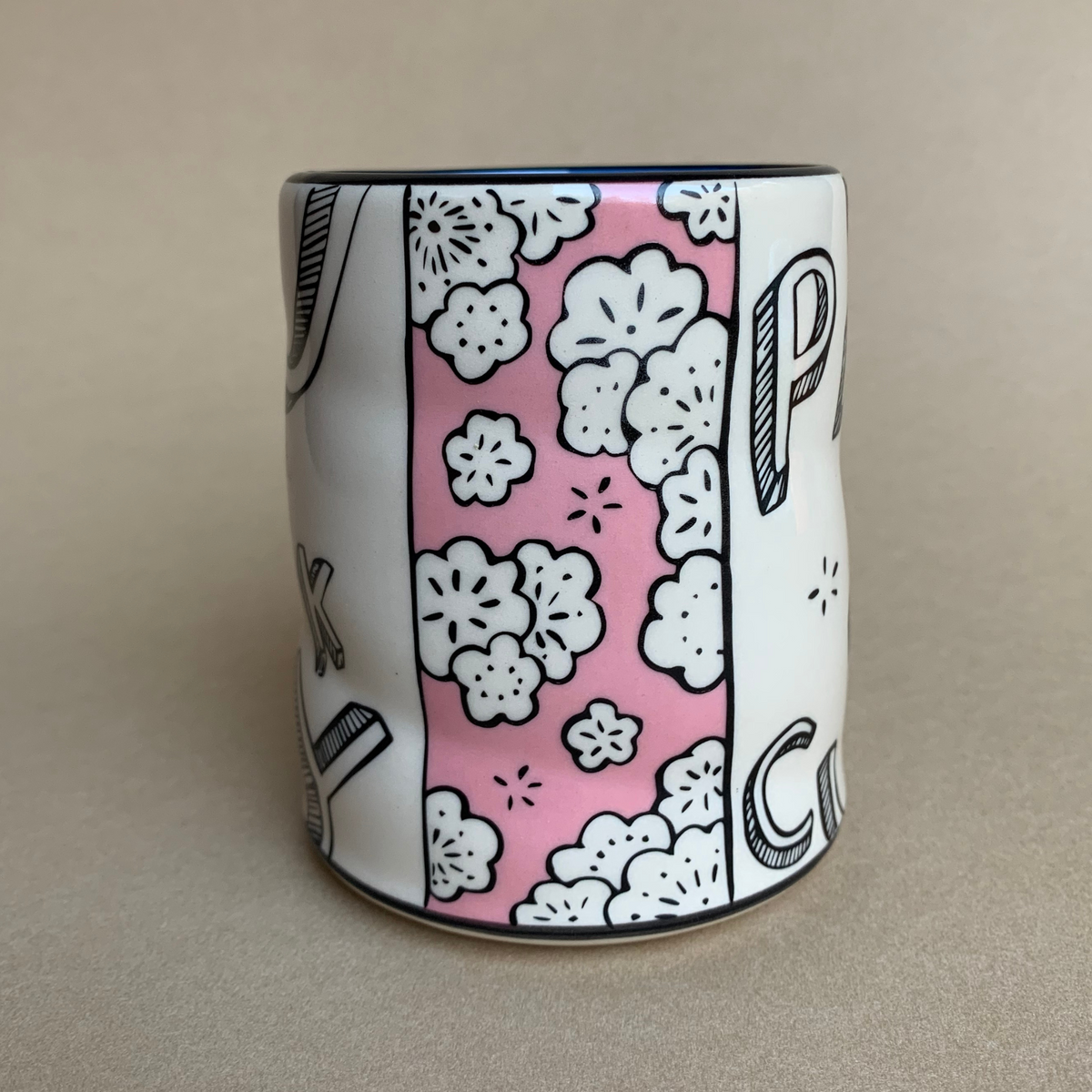 Lucky Pig Cup by The Bowl Maker - Ceramic Coffee Tea Mug - Side 2