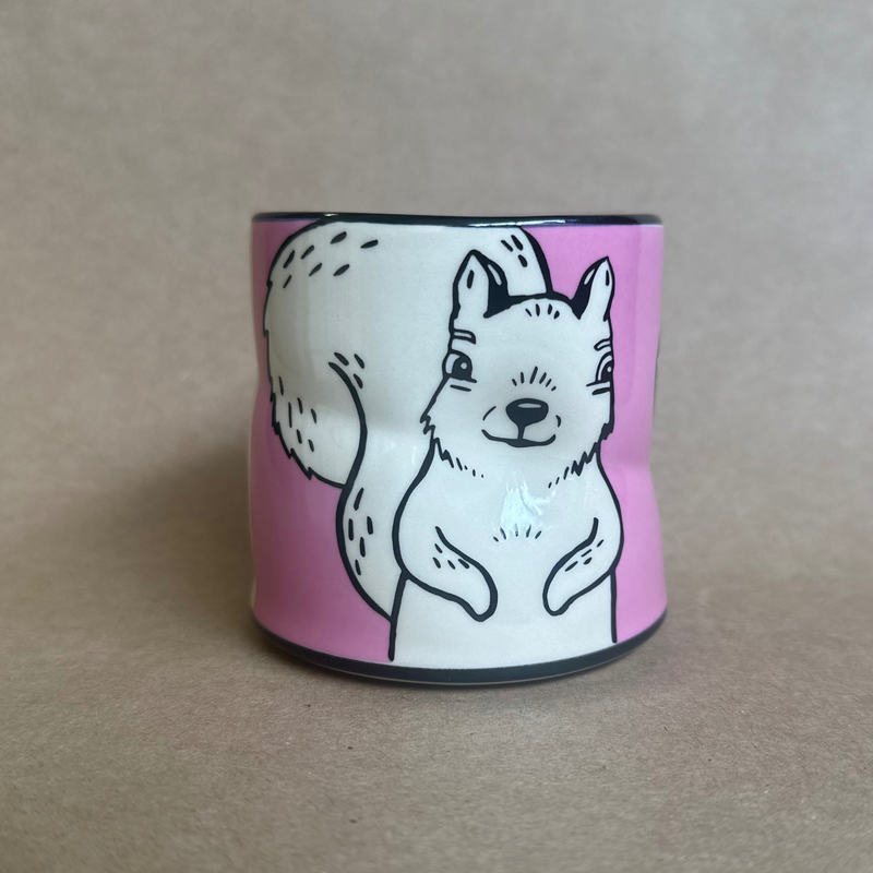 Lucky Squirrel Cup by The Bowl Maker, Ceramic Coffee Mug, Tea Cup, Studio Artist, Animal, Ceramic Gift