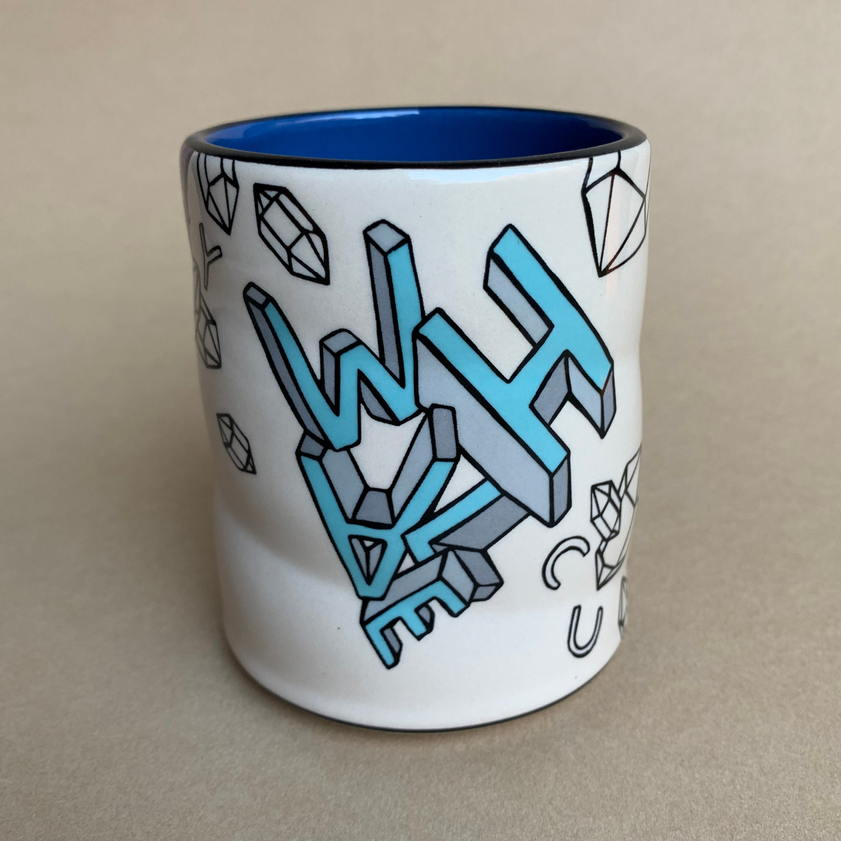 Lucky Whale Cup by The Bowl Maker - Ceramic Coffee Tea Mug - Back