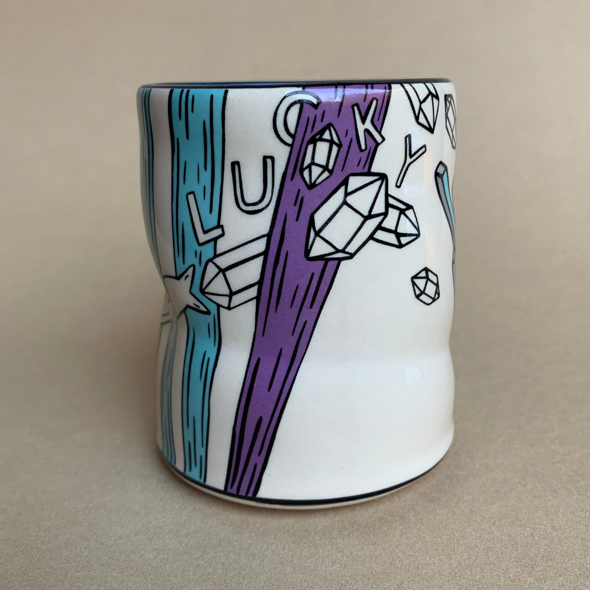 Lucky Whale Cup by The Bowl Maker - Ceramic Coffee Tea Mug - Side 1