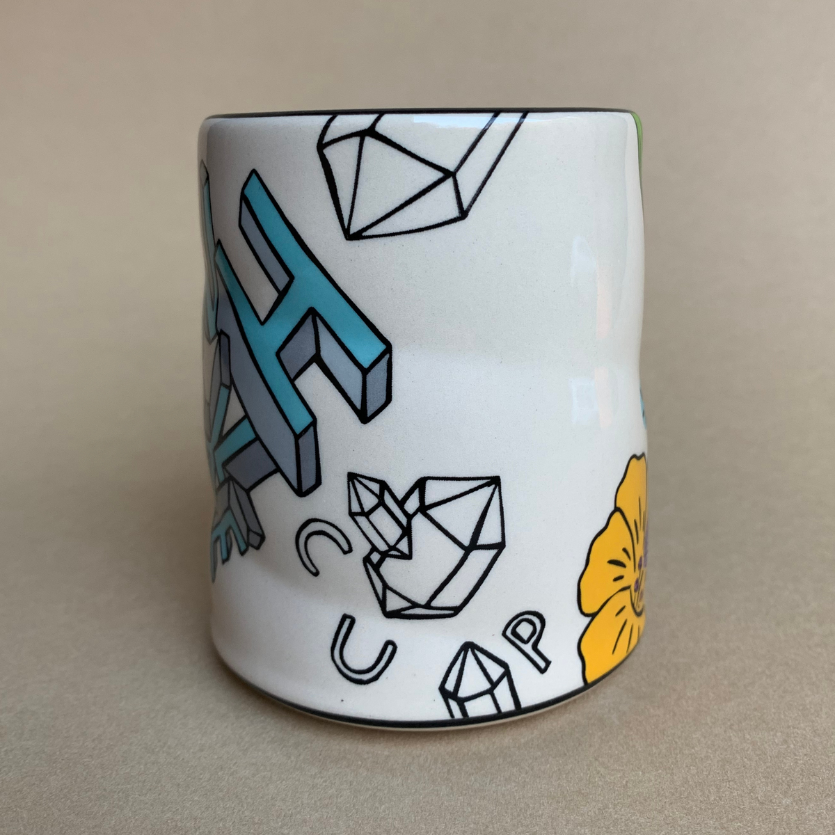 Lucky Whale Cup by The Bowl Maker - Ceramic Coffee Tea Mug - Side 2