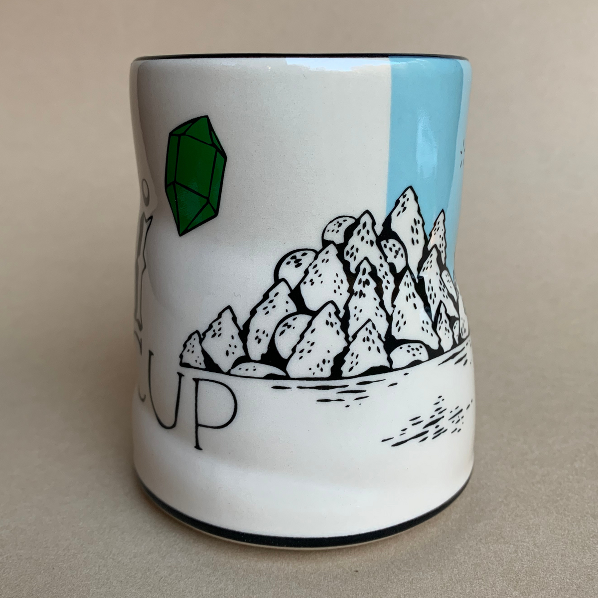 Lucky Yeti Cup by The Bowl Maker - Ceramic Coffee Tea Mug - Side