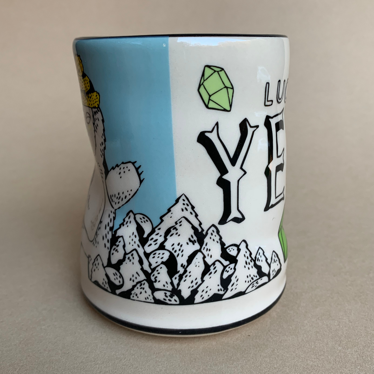 Lucky Yeti Cup by The Bowl Maker - Ceramic Coffee Tea Mug - Side 3