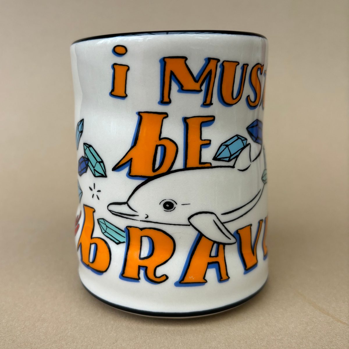 Sea Turtle Spark Cup - Be Brave - XLarge Ceramic Mug