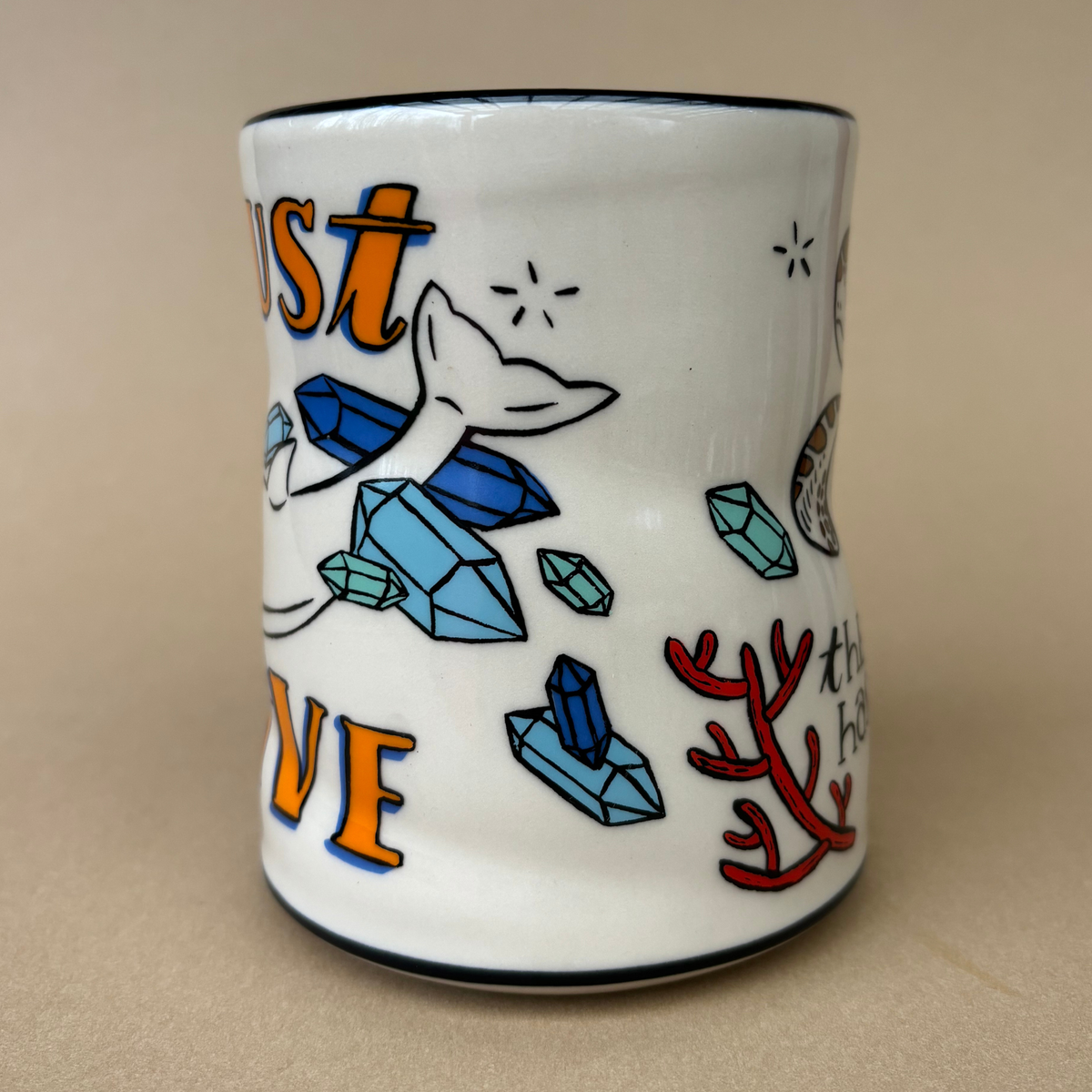 Sea Turtle Spark Cup - Be Brave - XLarge Ceramic Mug