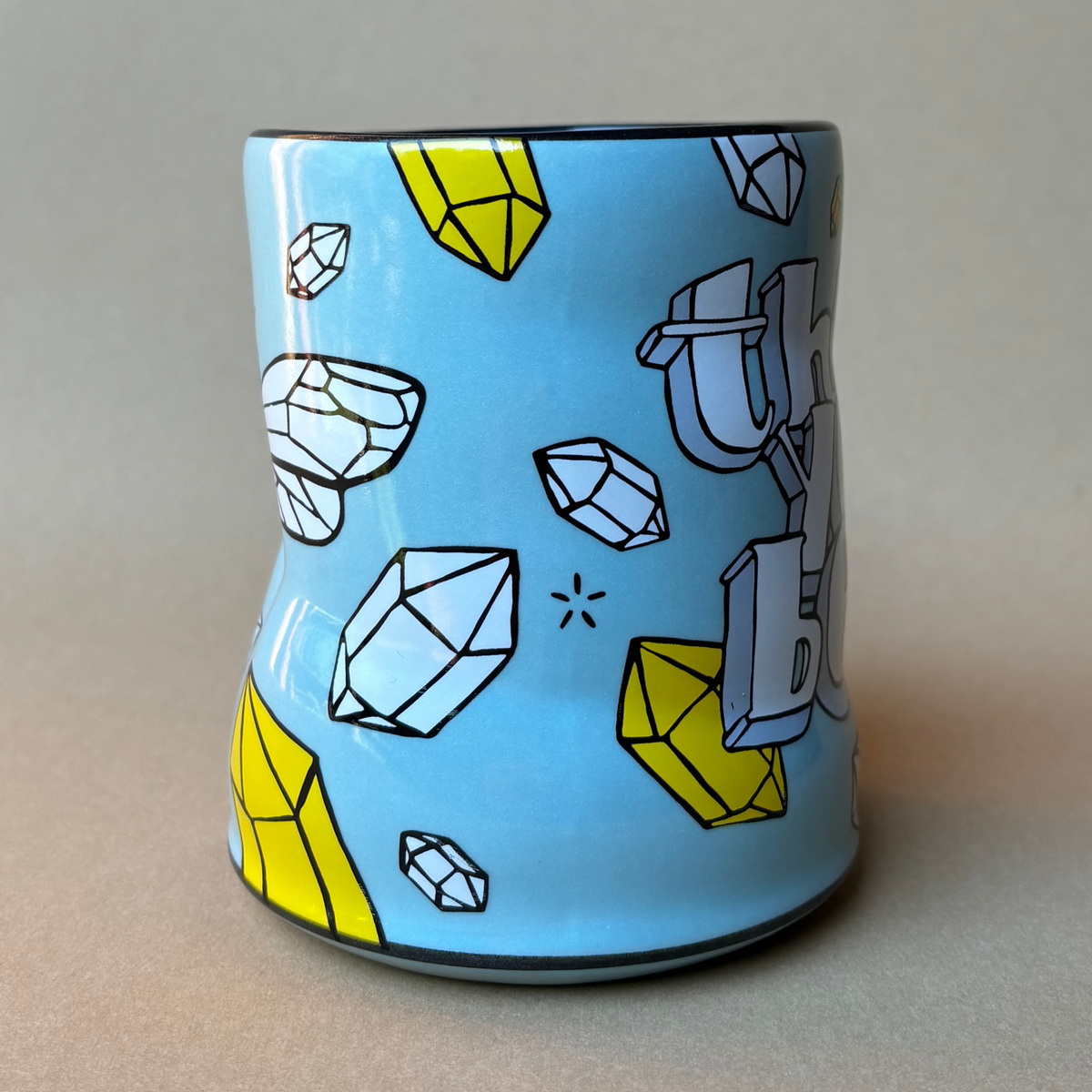 Thank You Bees Spark Cup by The Bowl Maker - Ceramic Coffee Tea Mug - Side 2