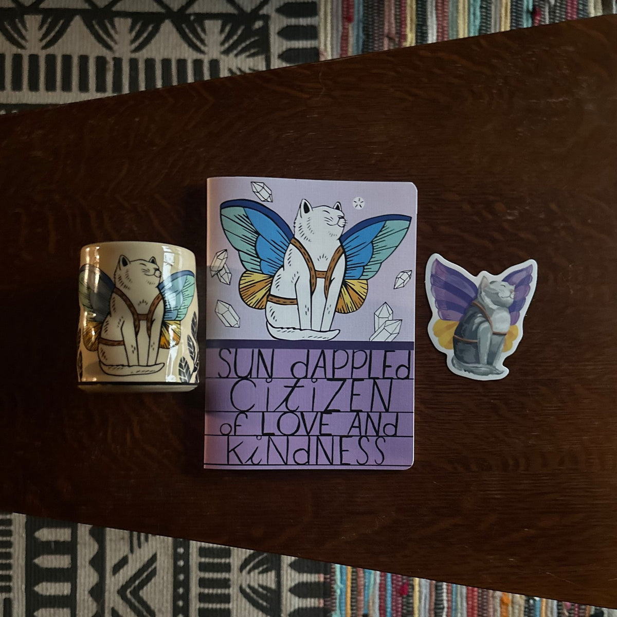 The Sun Dappled Citizen Cat Gift Set - Notebook, Cup, Sticker