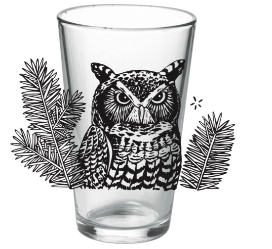 Great Horned Owl - Pint Glass